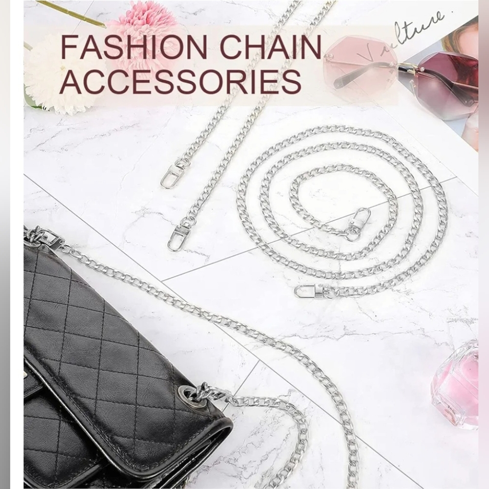 Silver tone 47 Inch Rotatable Security Clasp Crossbody Chain NEW IN PACKAGE